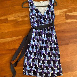 Boden Womens Knit Faux-Wrap Dress with Grogain Ribbon Belt; Size 6 (US), NWOT